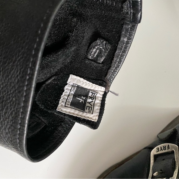 Frye Veronica Short Engineer/ Moto Black Leather Boots - Picture 6 of 9